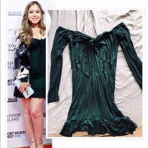 Green cocktail dress